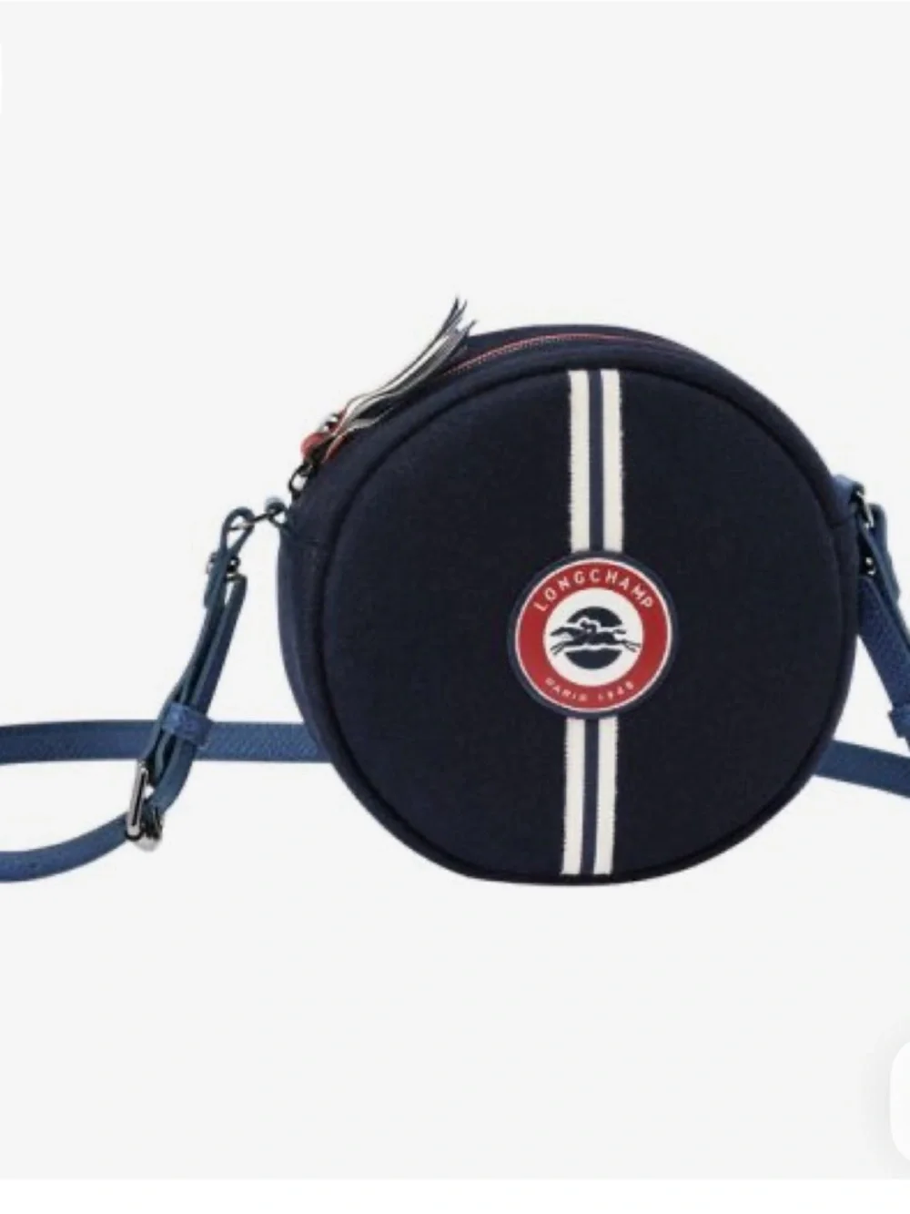 Longchamp Cocarde Round Crossbody Bag Paris 1948 Wool Felt Rare - Picture 1 of 12